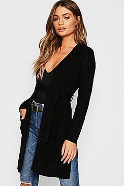 Boohoo Belted Midi Cardigan