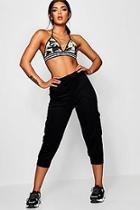 Boohoo Charlotte Cropped Cargo Jogger Trousers