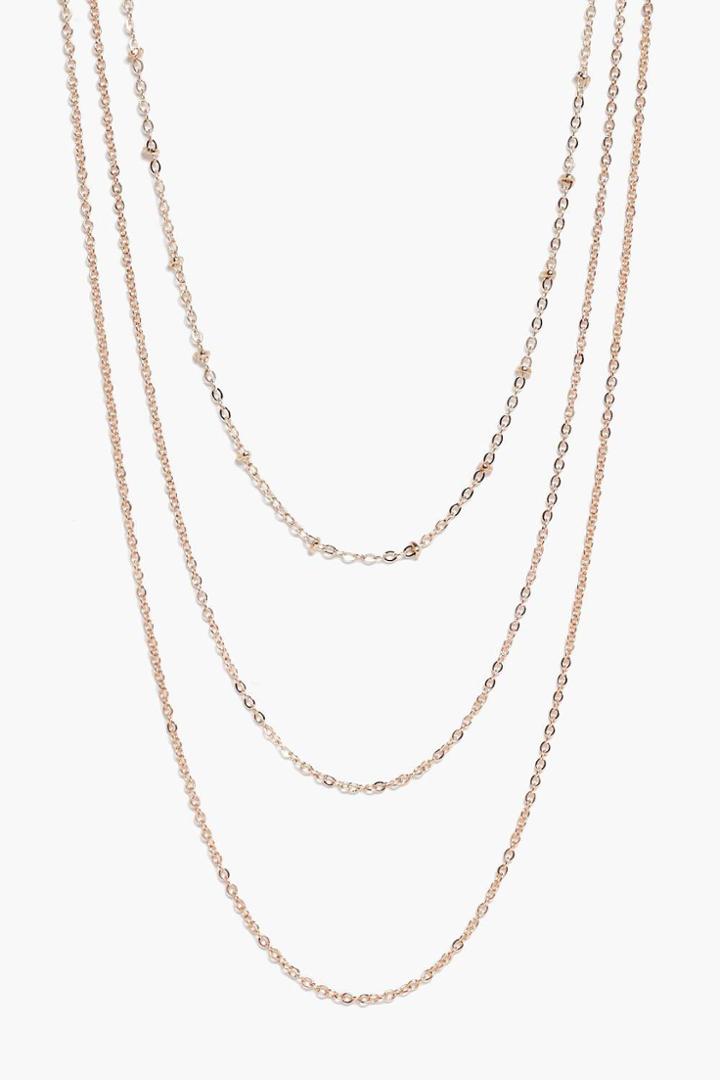 Boohoo Kay Simple Chain Layered Necklace Gold