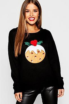 Boohoo Petite Christmas Pudding Jumper