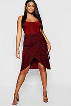 Boohoo Plus Wrap Snake Skirt