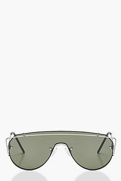 Boohoo Lily Visor Smoke Lens Top Bar Sunglasses