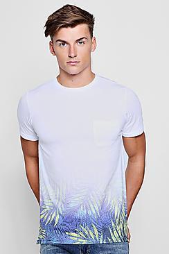 Boohoo Faded Palm Print T-shirt