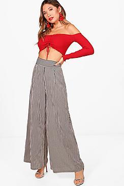Boohoo Kaylee Woven Extreme Wide Leg Stripe Trouser
