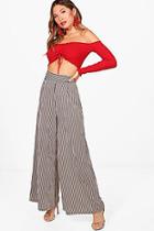 Boohoo Kaylee Woven Extreme Wide Leg Stripe Trouser