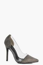 Boohoo Lydia Clear Side Pointed Court Shoes