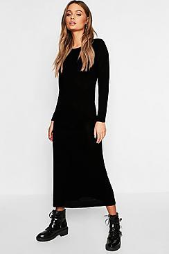 Boohoo Maxi Long Sleeve Dress