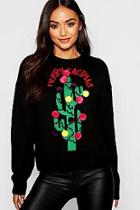 Boohoo Petite Merry Cactmas Christmas Jumper