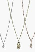 Boohoo Maria Charm Mixed Metal Necklace Pack