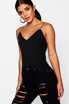 Boohoo Rib V Neck Cami