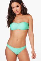 Boohoo Phuket Bandeau Bikini Set Turquoise