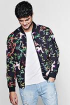 Boohoo Oriental Bird Print Bomber Co-ord