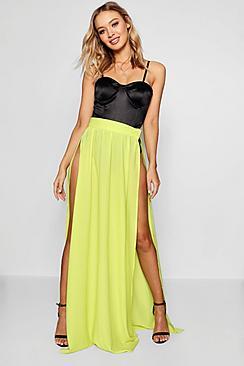 Boohoo Woven Extreme Side Split Maxi Skirt