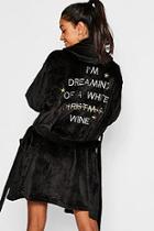 Boohoo White Wine Christmas Dressing Gown