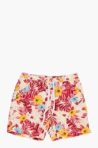 Boohoo Floral Print Swim Shorts Beige