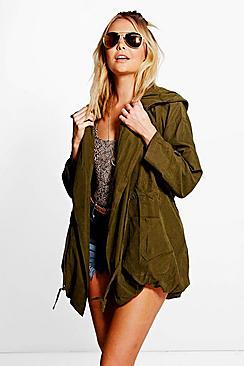 Boohoo Leah Hooded Festival Utility Jacket