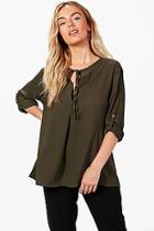 Boohoo Molly Tie Neck Blouse