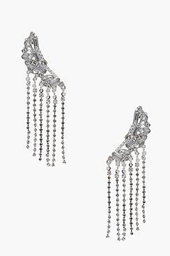 Boohoo Mary Statement Diamante Earrings