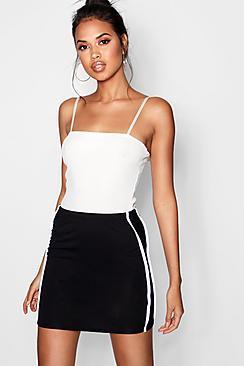 Boohoo Maya Double Stripe Mini Skirt