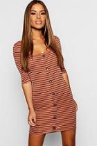 Boohoo Petite Striped Bodycon Dress