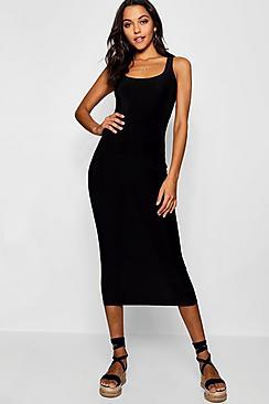 Boohoo Tall Slinky Midi Dress