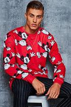 Boohoo Disney All Over Mickey Print Sweater