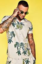 Boohoo Jungle Print Short Sleeve Revere Shirt Co-ord