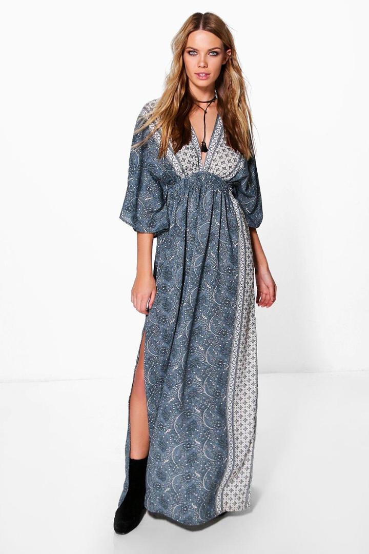 Boohoo Laura Kimono Maxi Dress Multi