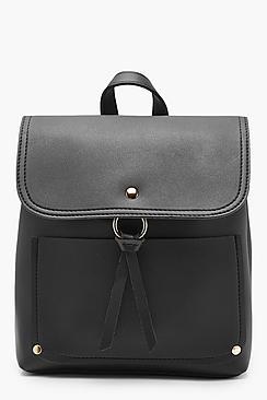 Boohoo Erin Ring And Pocket Rucksack