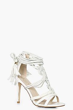 Boohoo Alicia Origami Tie Up Heel