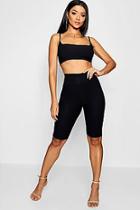 Boohoo Open Cycle Short And Top Co-ord