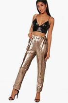 Boohoo Phoebe Matte Sequin Relaxed Luxe Trousers