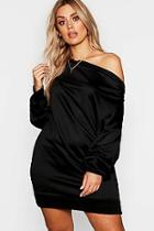 Boohoo Plus Off The Shoulder Sweat Dress