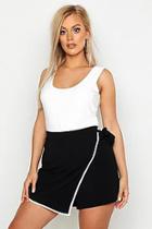 Boohoo Plus Tie Side Asymetric Skort