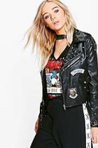 Boohoo Sophie Studded Leather Jacket