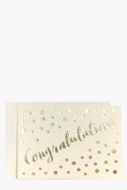 Boohoo Foiled Metallic Congratulations Card Cream