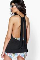 Boohoo Lexi Double Back Strap Swing Cami Black