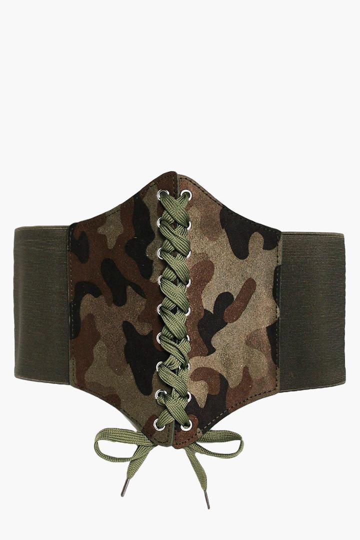 Boohoo Lily Corset Lace Up Belt Multi
