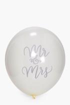 Boohoo Wedding Mr & Mrs Balloon 10 Pack White