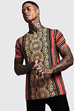 Boohoo Original Man Baroque Stripe T-shirt