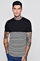 Boohoo Half Stripe Short Sleeve T-shirt