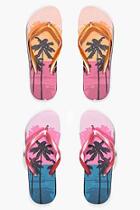 Boohoo Ruby Ombre Palm Print Two Pack Flip Flop