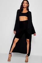 Boohoo Leah Flared Sleeve Maxi Kimono