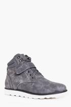 Boohoo Lace Up Worker Boots Grey