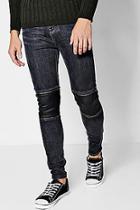 Boohoo Spray On Skinny Coated Panel Biker Jeans