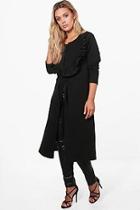Boohoo Plus Sophie Ruffle Front Duster Jacket