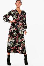 Boohoo Boutique Ruby Floral Button Front Maxi Dress