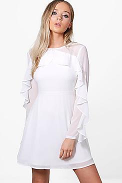 Boohoo Venice Frill Detail Skater Dress