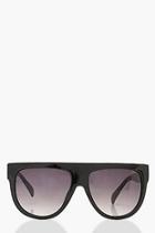 Boohoo Oversized Flat Top Sunglasses & Case