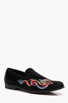 Boohoo Faux Suede Dragon Embroidered Loafer